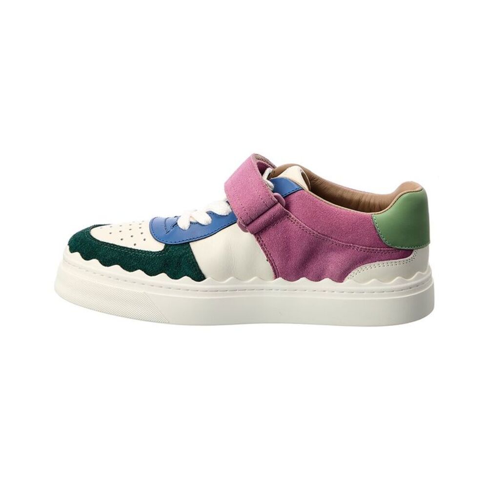 Chloé Lauren Leather & Suede Sneaker, White - Picture 2 of 5